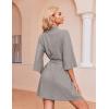 image:imageEkouaer Robes for Women Waffle Knit Bathrobe Soft Lightweight Knee Length Loungewear SXXLLight Grey