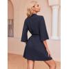 image:imageEkouaer Robes for Women Waffle Knit Bathrobe Soft Lightweight Knee Length Loungewear SXXLNavy Blue