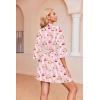 image:imageEkouaer Robes for Women Waffle Knit Bathrobe Soft Lightweight Knee Length Loungewear SXXLPink Stripe Teddy Bear