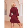 image:imageEkouaer Robes for Women Waffle Knit Bathrobe Soft Lightweight Knee Length Loungewear SXXLWine Red