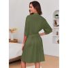 image:imageEkouaer Short Robes for Women Lightweight Kimono Robes Knit Bathrobe Soft Sleepwear with Pockets SXXLArmy Green