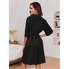 image:imageEkouaer Short Robes for Women Lightweight Kimono Robes Knit Bathrobe Soft Sleepwear with Pockets SXXLBlack