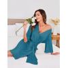 image:imageEkouaer Short Robes for Women Lightweight Kimono Robes Knit Bathrobe Soft Sleepwear with Pockets SXXLBlue Green