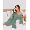 image:imageEkouaer Short Robes for Women Lightweight Kimono Robes Knit Bathrobe Soft Sleepwear with Pockets SXXLGray Green