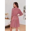 image:imageEkouaer Short Robes for Women Lightweight Kimono Robes Knit Bathrobe Soft Sleepwear with Pockets SXXLGray Purple