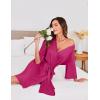 image:imageEkouaer Short Robes for Women Lightweight Kimono Robes Knit Bathrobe Soft Sleepwear with Pockets SXXLHot Pink