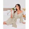 image:imageEkouaer Short Robes for Women Lightweight Kimono Robes Knit Bathrobe Soft Sleepwear with Pockets SXXLKhaki
