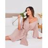 image:imageEkouaer Short Robes for Women Lightweight Kimono Robes Knit Bathrobe Soft Sleepwear with Pockets SXXLMisty Rose