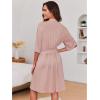 image:imageEkouaer Short Robes for Women Lightweight Kimono Robes Knit Bathrobe Soft Sleepwear with Pockets SXXLMisty Rose