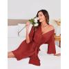 image:imageEkouaer Short Robes for Women Lightweight Kimono Robes Knit Bathrobe Soft Sleepwear with Pockets SXXLWine Red