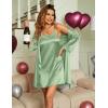 image:imageEkouaer Sleepwear Womens Satin Nightgown with Robes Set 2 Piece Sexy Lace Cami NightwearLight Green