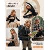 image:imageEkouaer Thermal Underwear for Women Long Johns Sets Base Layer Lightweight 2 Pieces Pajams SetBlack