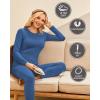 image:imageEkouaer Thermal Underwear for Women Long Johns Sets Base Layer Lightweight 2 Pieces Pajams SetBlue