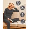 image:imageEkouaer Thermal Underwear for Women Long Johns Sets Base Layer Lightweight 2 Pieces Pajams SetGrey