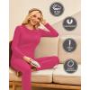 image:imageEkouaer Thermal Underwear for Women Long Johns Sets Base Layer Lightweight 2 Pieces Pajams SetHot Pink