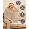 image:imageEkouaer Thermal Underwear for Women Long Johns Sets Base Layer Lightweight 2 Pieces Pajams SetKhaki
