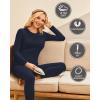 image:imageEkouaer Thermal Underwear for Women Long Johns Sets Base Layer Lightweight 2 Pieces Pajams SetNavy Blue