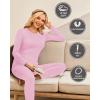 image:imageEkouaer Thermal Underwear for Women Long Johns Sets Base Layer Lightweight 2 Pieces Pajams SetPink