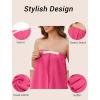 image:imageEkouaer Towel Wrap for Women With Velcro Ruffle Shower Wrap Spa Robes For Women Lightweight Knee Length Sauna RobeHot Pink