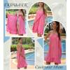 image:imageEkouaer Towel Wrap for Women With Velcro Ruffle Shower Wrap Spa Robes For Women Lightweight Knee Length Sauna RobeHot Pink