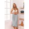image:imageEkouaer Towel Wrap for Women With Velcro Ruffle Shower Wrap Spa Robes For Women Lightweight Knee Length Sauna RobeLight Gray
