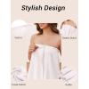 image:imageEkouaer Towel Wrap for Women With Velcro Ruffle Shower Wrap Spa Robes For Women Lightweight Knee Length Sauna RobeWhite