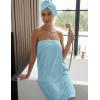 image:imageEkouaer Towel Wrap for Women with Hair Towel Lightweight Knee Length Spa Body Bath Adjustable Closure Bathrobe with PocketBaby Blue
