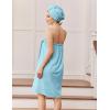 image:imageEkouaer Towel Wrap for Women with Hair Towel Lightweight Knee Length Spa Body Bath Adjustable Closure Bathrobe with PocketBaby Blue