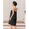 image:imageEkouaer Towel Wrap for Women with Hair Towel Lightweight Knee Length Spa Body Bath Adjustable Closure Bathrobe with PocketBlack