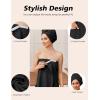 image:imageEkouaer Towel Wrap for Women with Hair Towel Lightweight Knee Length Spa Body Bath Adjustable Closure Bathrobe with PocketBlack