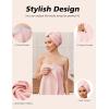image:imageEkouaer Towel Wrap for Women with Hair Towel Lightweight Knee Length Spa Body Bath Adjustable Closure Bathrobe with PocketBlush