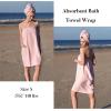 image:imageEkouaer Towel Wrap for Women with Hair Towel Lightweight Knee Length Spa Body Bath Adjustable Closure Bathrobe with PocketBlush