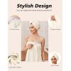 image:imageEkouaer Towel Wrap for Women with Hair Towel Lightweight Knee Length Spa Body Bath Adjustable Closure Bathrobe with PocketCream