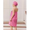 image:imageEkouaer Towel Wrap for Women with Hair Towel Lightweight Knee Length Spa Body Bath Adjustable Closure Bathrobe with PocketFuchsia