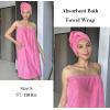 image:imageEkouaer Towel Wrap for Women with Hair Towel Lightweight Knee Length Spa Body Bath Adjustable Closure Bathrobe with PocketFuchsia