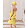 image:imageEkouaer Towel Wrap for Women with Hair Towel Lightweight Knee Length Spa Body Bath Adjustable Closure Bathrobe with PocketLemon Yellow