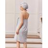 image:imageEkouaer Towel Wrap for Women with Hair Towel Lightweight Knee Length Spa Body Bath Adjustable Closure Bathrobe with PocketLight Gray