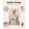 image:imageEkouaer Towel Wrap for Women with Hair Towel Lightweight Knee Length Spa Body Bath Adjustable Closure Bathrobe with PocketLight Gray