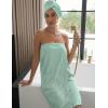 image:imageEkouaer Towel Wrap for Women with Hair Towel Lightweight Knee Length Spa Body Bath Adjustable Closure Bathrobe with PocketMint Green