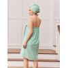 image:imageEkouaer Towel Wrap for Women with Hair Towel Lightweight Knee Length Spa Body Bath Adjustable Closure Bathrobe with PocketMint Green