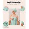 image:imageEkouaer Towel Wrap for Women with Hair Towel Lightweight Knee Length Spa Body Bath Adjustable Closure Bathrobe with PocketMint Green