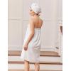 image:imageEkouaer Towel Wrap for Women with Hair Towel Lightweight Knee Length Spa Body Bath Adjustable Closure Bathrobe with PocketWhite