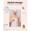 image:imageEkouaer Towel Wrap for Women with Hair Towel Lightweight Knee Length Spa Body Bath Adjustable Closure Bathrobe with PocketWhite