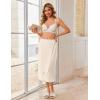 image:imageEkouaer Waffle Robes For Women Bath Wrap Lightweight Shower Wrap 2026 Knee Length Spa Robe with Adjustable Closure SXLBeige