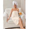 image:imageEkouaer Waffle Robes For Women Bath Wrap Lightweight Shower Wrap 2026 Knee Length Spa Robe with Adjustable Closure SXLBeige