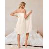 image:imageEkouaer Waffle Robes For Women Bath Wrap Lightweight Shower Wrap 2026 Knee Length Spa Robe with Adjustable Closure SXLBeige