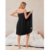 image:imageEkouaer Waffle Robes For Women Bath Wrap Lightweight Shower Wrap 2026 Knee Length Spa Robe with Adjustable Closure SXLBlack