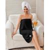 image:imageEkouaer Waffle Robes For Women Bath Wrap Lightweight Shower Wrap 2026 Knee Length Spa Robe with Adjustable Closure SXLBlack