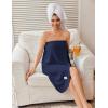 image:imageEkouaer Waffle Robes For Women Bath Wrap Lightweight Shower Wrap 2026 Knee Length Spa Robe with Adjustable Closure SXLDark Blue