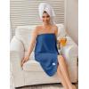 image:imageEkouaer Waffle Robes For Women Bath Wrap Lightweight Shower Wrap 2026 Knee Length Spa Robe with Adjustable Closure SXLNavy